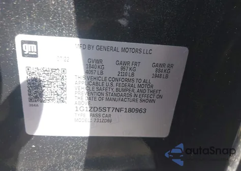 2022 Chevrolet Malibu Lt from USA, damaged, VIN 1G1ZD5ST7NF180963